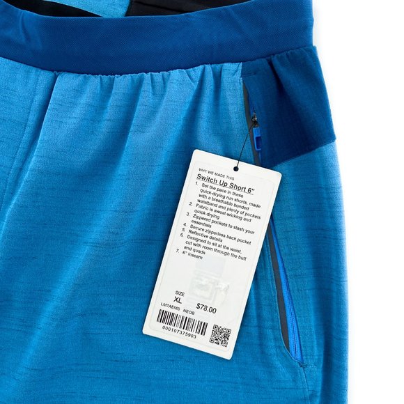 RARE NWT LULULEMON Switch Up Short 6'' Running Gym Workout Hiking Blue Swift XL - Picture 3 of 11